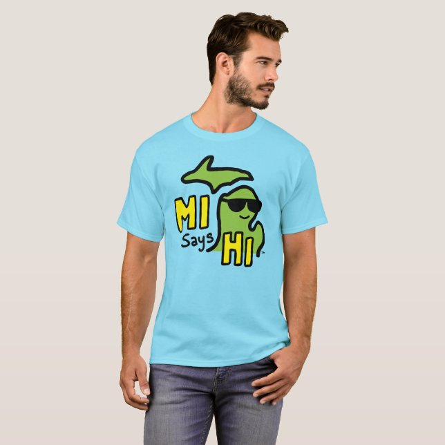 Michigan - MI Says HI™ Full Colour Shirt (Front Full)