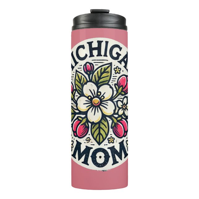 Michigan Mum Cherry Blossom Art                    Thermal Tumbler (Front)