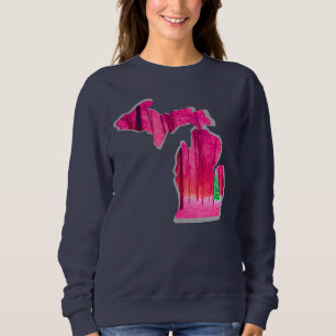 Michigan Navy Blue Sweatshirt with PINK Michigan!