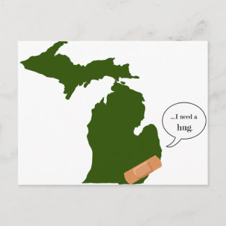 Michigan Needs a Hug Postcard