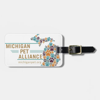 Michigan Paw Prints and One Voice Luggage Tag
