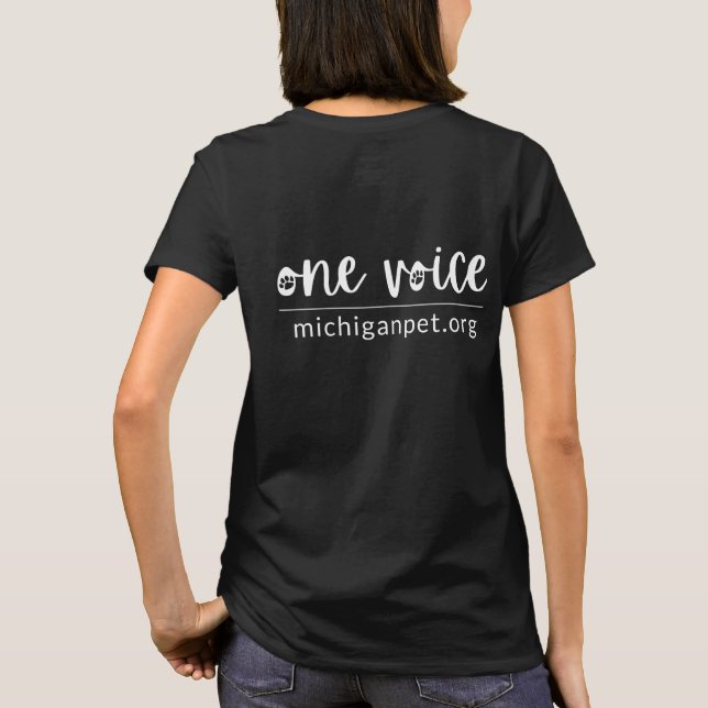Michigan Paw Prints Black T-shirts (Back)