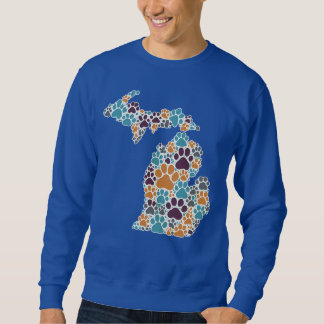 Michigan Paw Prints Men's Basic Sweatshirt
