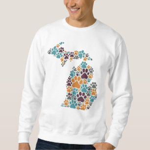 Michigan Paw Prints Men's Basic Sweatshirt