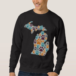 Michigan Paw Prints Men's Basic Sweatshirt