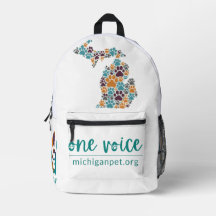 Michigan Paw Prints One Voice Backpack