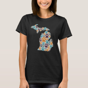 Michigan Paw Prints Women's Basic T-shirt