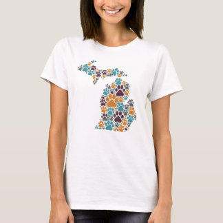 Michigan Paw Prints Women's Basic T-shirt