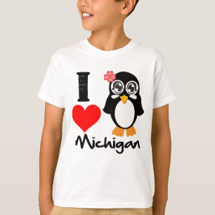 Michigan Penguin - I Love Michigan T-Shirt