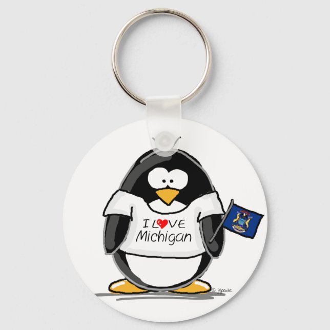 Michigan penguin key ring (Front)