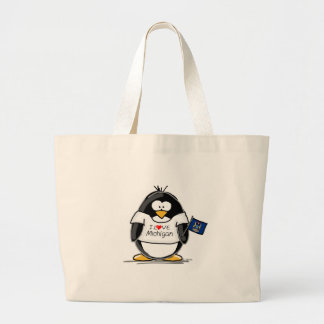 Michigan penguin large tote bag