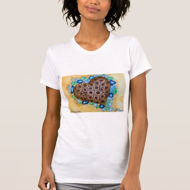 Michigan Petoskey Stone Ladies v neck  t-shirt (Front)