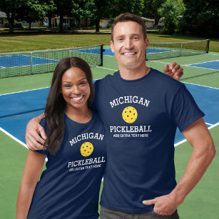 Michigan Pickleball Add Club Partner Name Custom T-Shirt