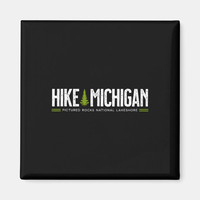 Michigan Pictured Rocks Lakeshore Hike Tree Retro  Magnet (Front)