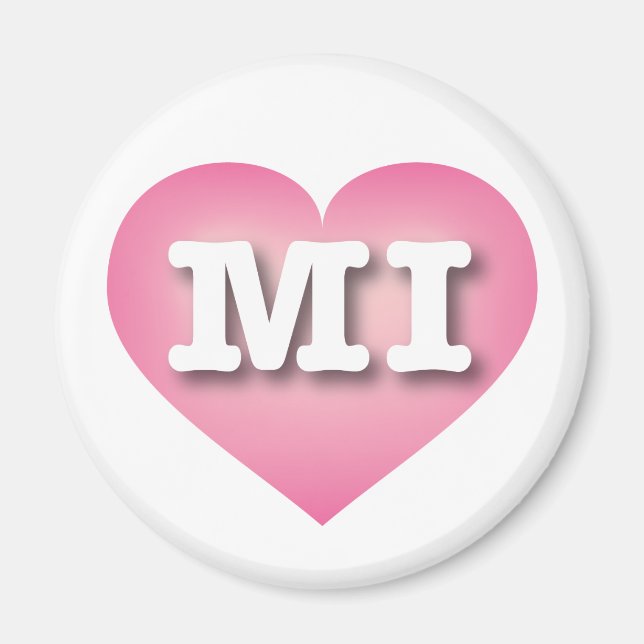 Michigan Pink Fade Heart - Big Love Magnet (Front)