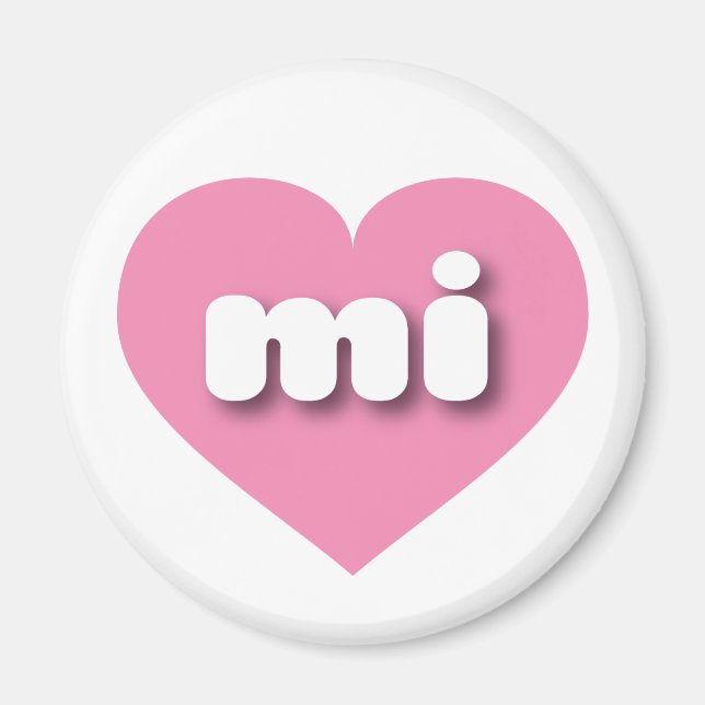 MIchigan pink heart - I love mi Magnet (Front)