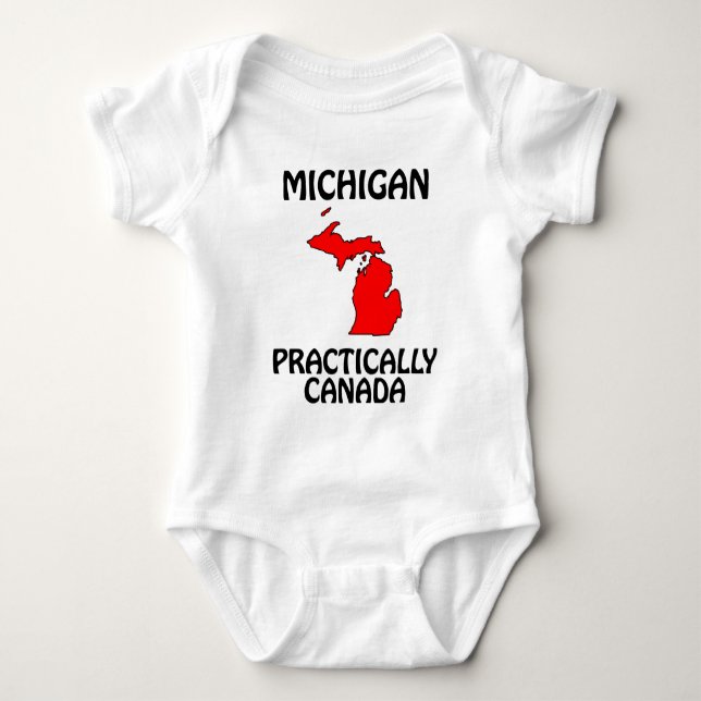 Michigan - Practically Canada Baby Bodysuit (Front)