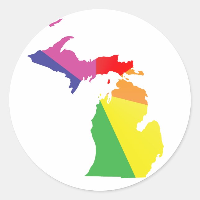 michigan pride. classic round sticker (Front)
