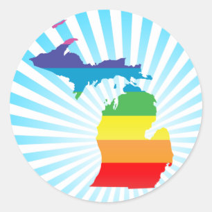 michigan pride. classic round sticker