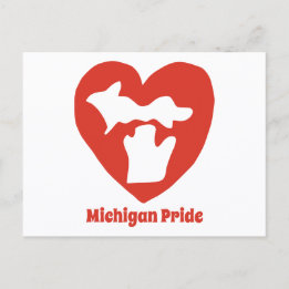 Michigan Pride Heart Postcard