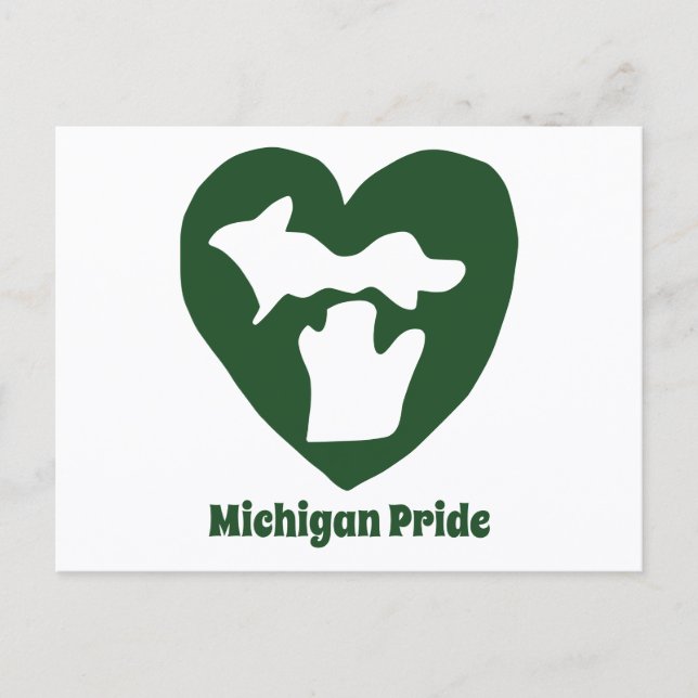 Michigan Pride Heart Postcard (Front)