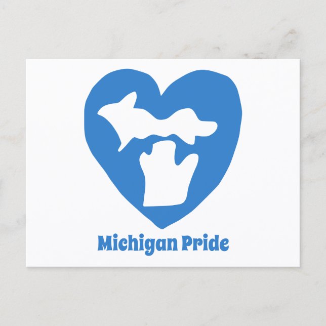 Michigan Pride Heart Postcard (Front)