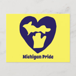 Michigan Pride Heart Postcard
