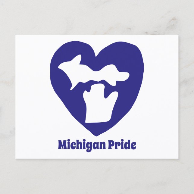 Michigan Pride Heart Postcard (Front)