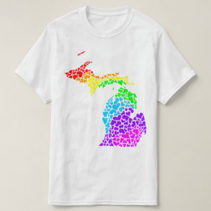 michigan pride : rainbow hearts T-Shirt