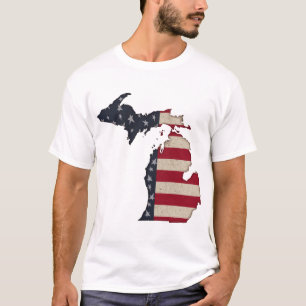 Michigan Proud Americana Stars and Stripes T-Shirt