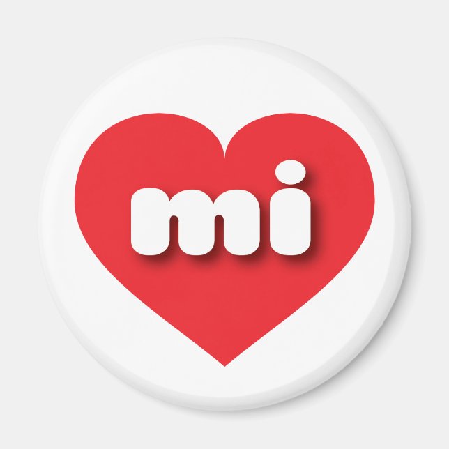 Michigan red heart - I love mi Magnet (Front)