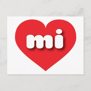 Michigan red heart - I love mi Postcard