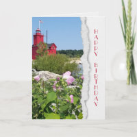 Michigan Red Lighthouse and Hibiscus