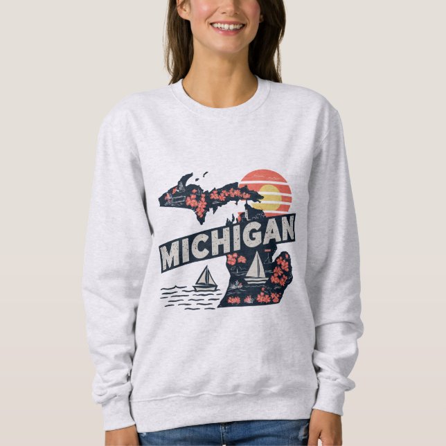 Michigan Retro Silhouette Sweatshirt (Front)