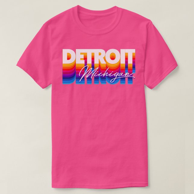 Michigan Retro Typography Design T-Shirt (Design Front)