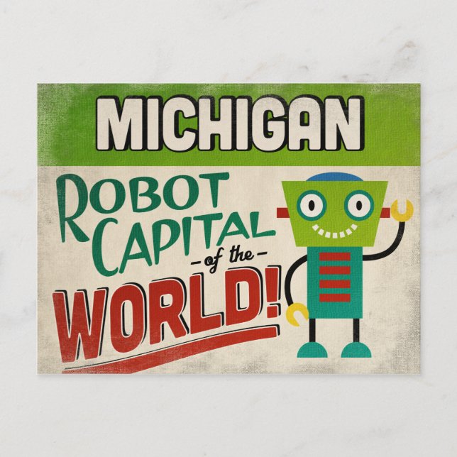 Michigan Robot - Funny Vintage Postcard (Front)