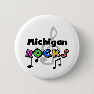 Michigan Rocks 6 Cm Round Badge