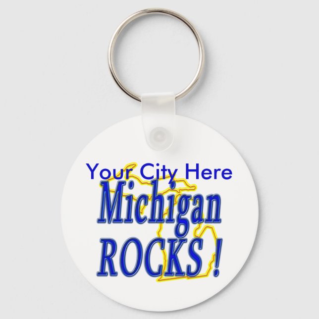 Michigan Rocks ! Key Ring (Front)