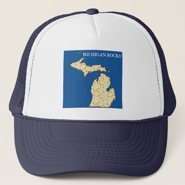 MICHIGAN ROCKS! TRUCKER HAT (Front)