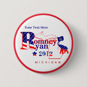 Michigan Romney and Ryan 2012 Button – Customise 2