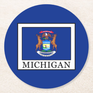Michigan Round Paper Coaster