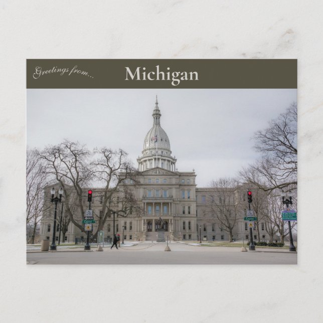 Michigan Sate Capitol Lansing Michigan Postcard (Front)