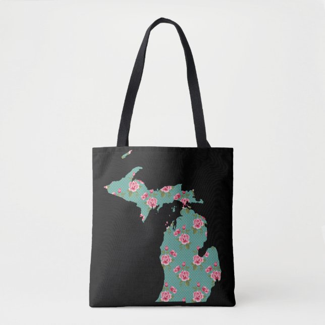 Michigan Shabby Roses and Dots | Customise It Tote Bag (Front)