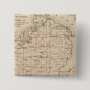 Michigan showing contour lines 15 cm square badge