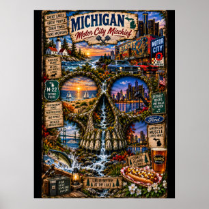 Michigan Skull Art Print State of Mind