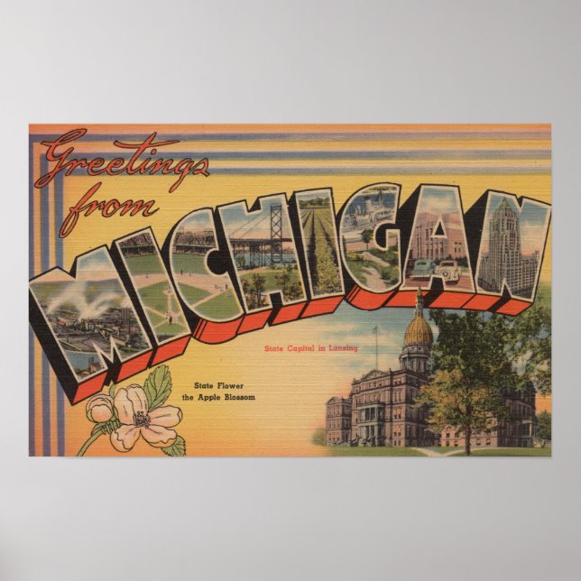 Michigan (State Capital/Flower) Poster (Front)