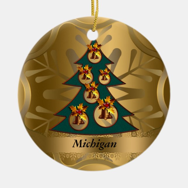 Michigan State Christmas Ornament (Front)