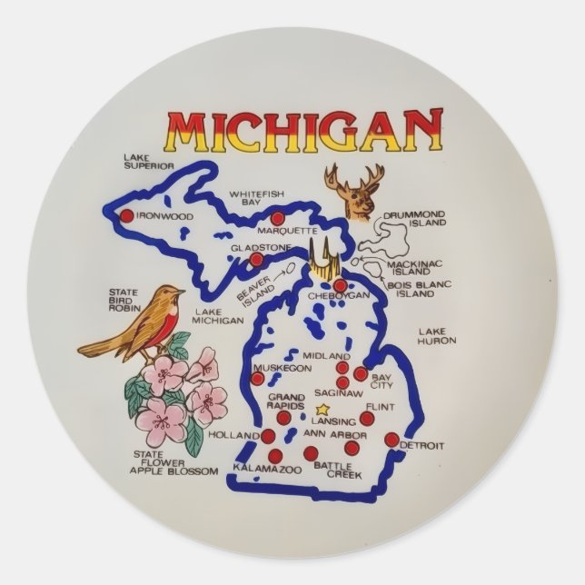 Michigan State  Classic Round Sticker (Front)