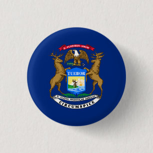 Michigan State Flag 3 Cm Round Badge
