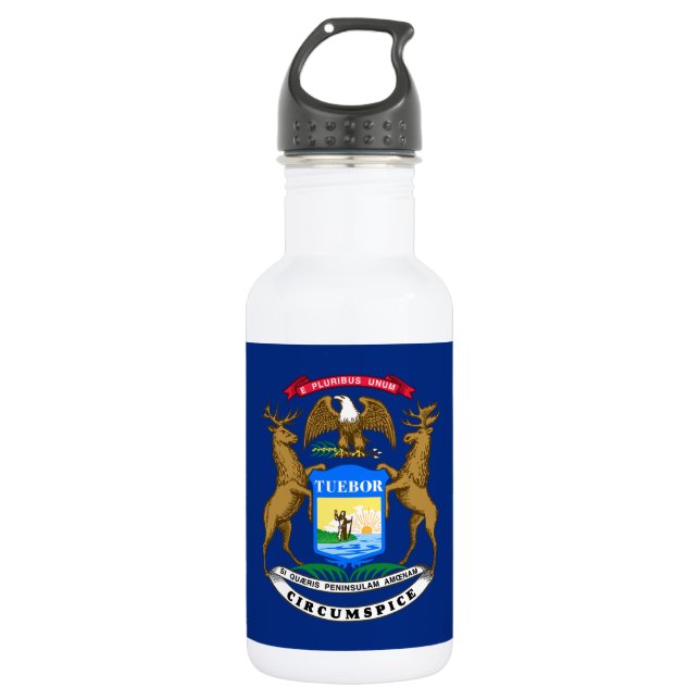 Michigan State Flag 532 Ml Water Bottle (Front)